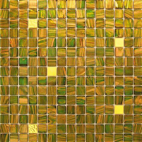 Стеклянная мозаика с обрезным золотом, серия Alma mix gold