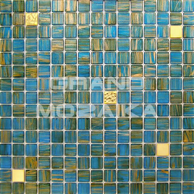 Стеклянная мозаика с обрезным золотом, серия Alma mix gold