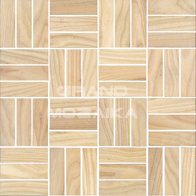 Деревянная мозаика (ясень), белая колеровка