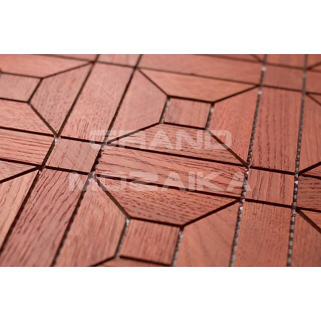 Деревянная мозаика (дуб), красная колеровка