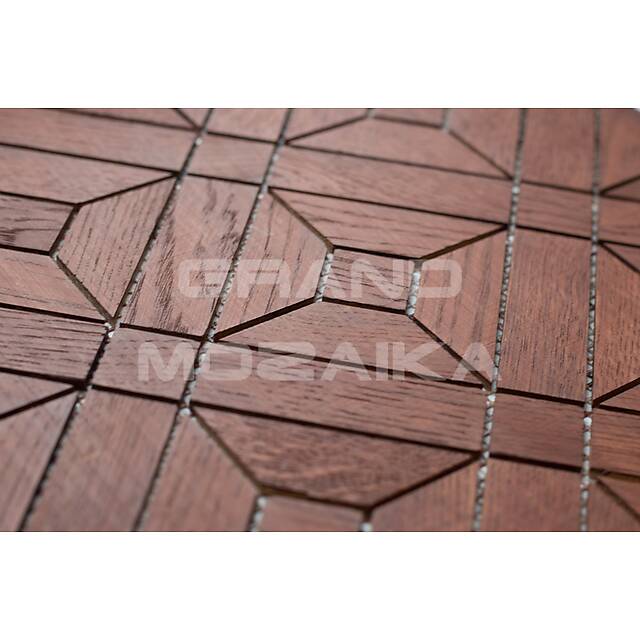 Деревянная мозаика (дуб), колеровка махагон