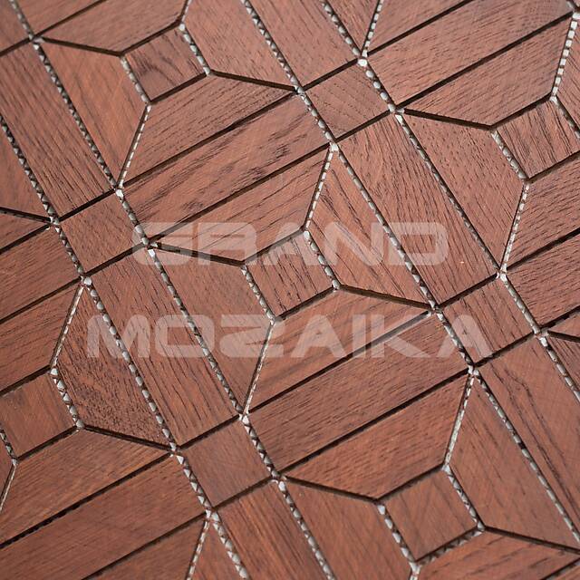 Деревянная мозаика (дуб), колеровка махагон