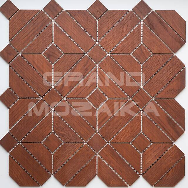 Деревянная мозаика (дуб), колеровка махагон