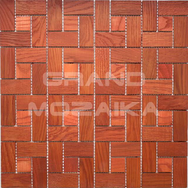 Деревянная мозаика (ясень), красная колеровка