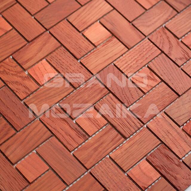 Деревянная мозаика (ясень), красная колеровка