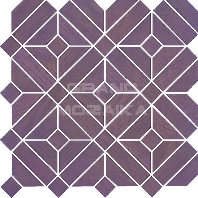 Деревянная мозаика (дуб), фиолетовая колеровка