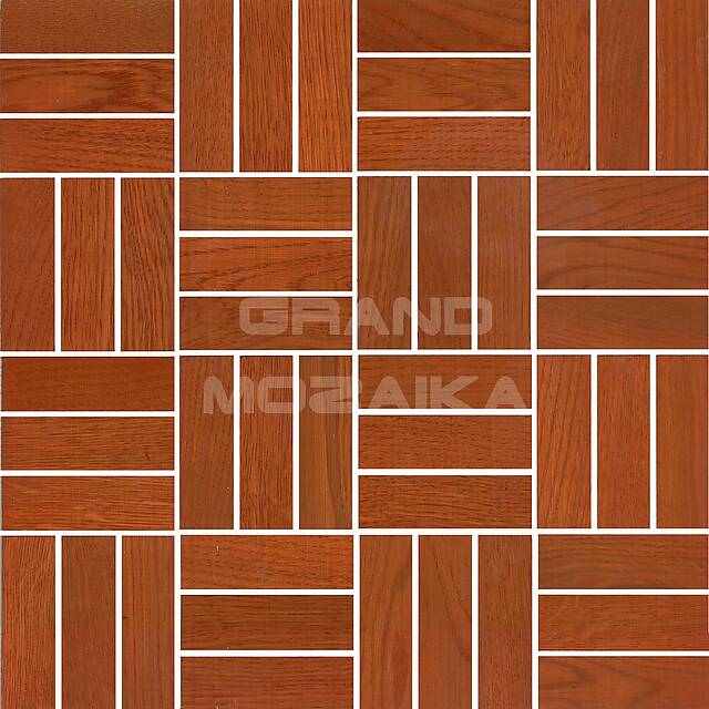 Деревянная мозаика (дуб), красная колеровка