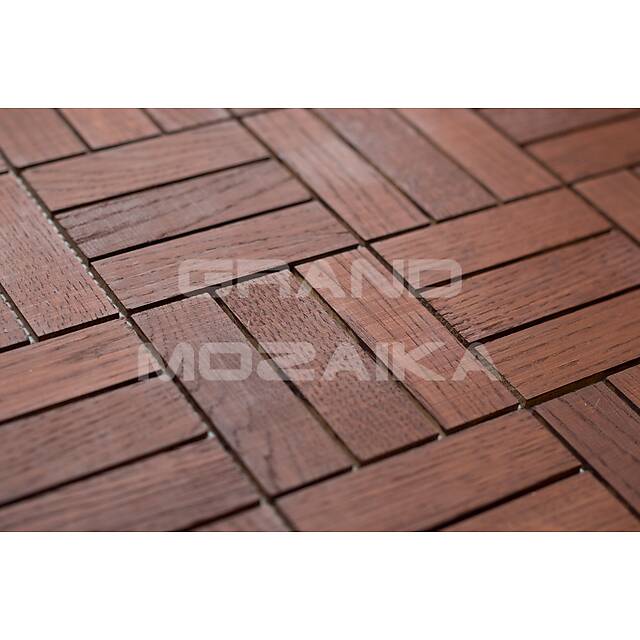 Деревянная мозаика (дуб), колеровка махагон
