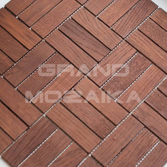 Деревянная мозаика (дуб), колеровка махагон