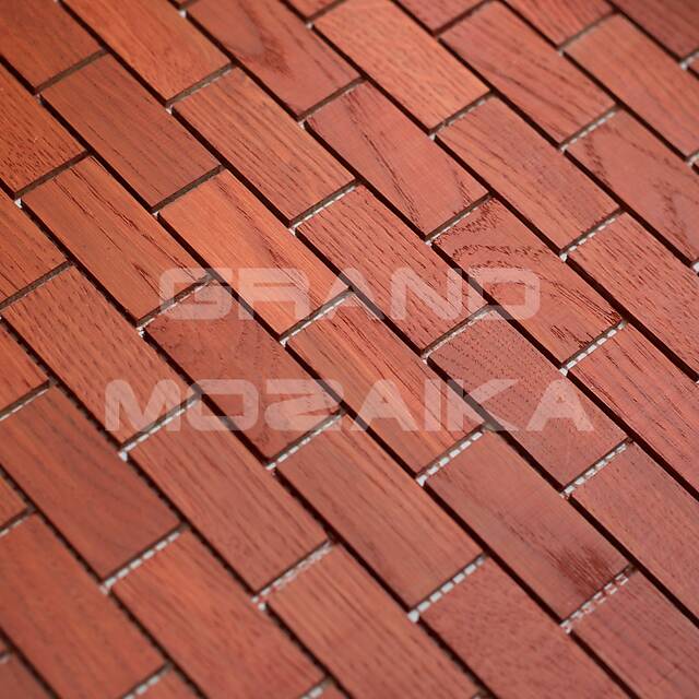 Деревянная мозаика (дуб), красная колеровка