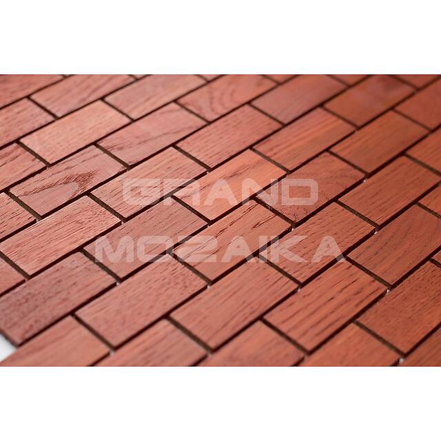 Деревянная мозаика (дуб), красная колеровка