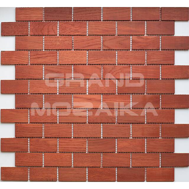 Деревянная мозаика (дуб), красная колеровка