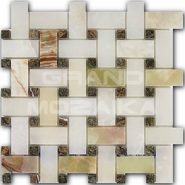 Мозаика из натурального камня, серия Basket Weave