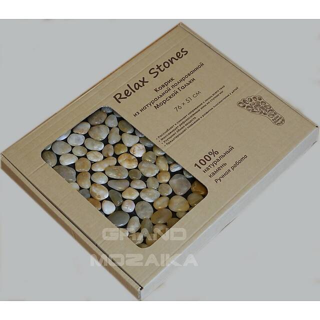 Массажный коврик из полированной гальки 