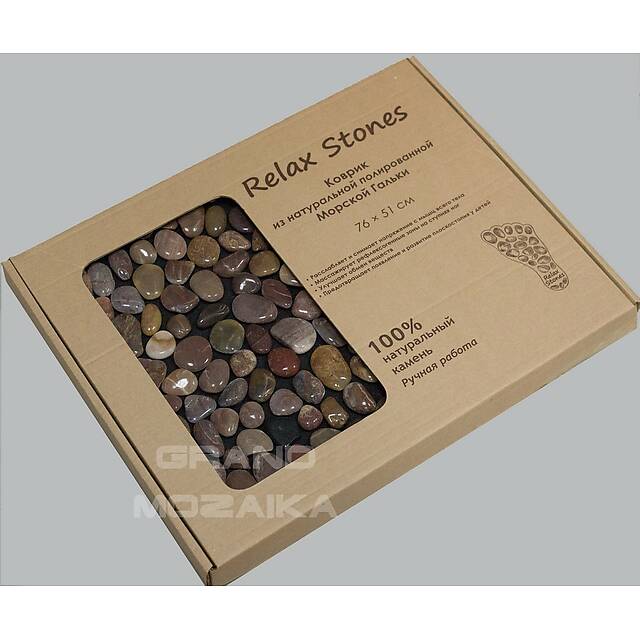 Массажный коврик из полированной гальки