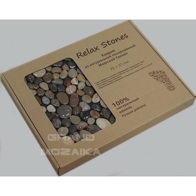 Массажный коврик из полированной гальки