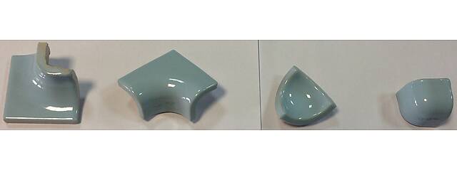 Наружные уголки из керамики на сетке, серия Porcelain