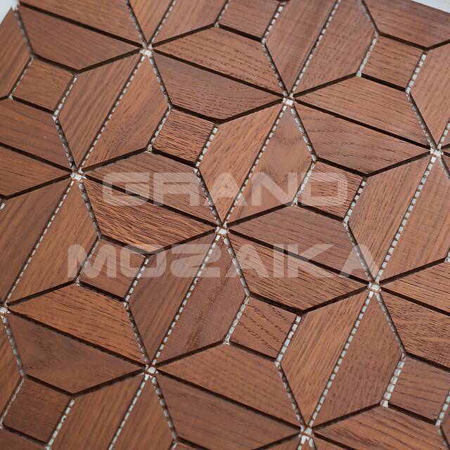 Деревянная мозаика (дуб), колеровка вишня