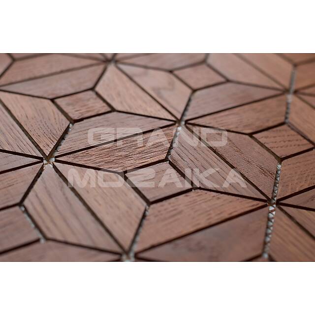 Деревянная мозаика (дуб), колеровка вишня