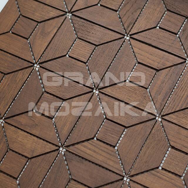 Деревянная мозаика (дуб), колеровка орех