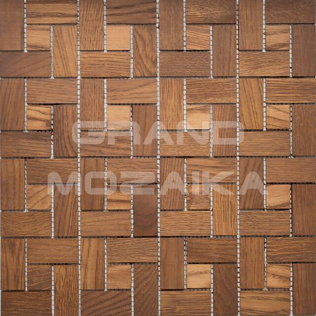 Деревянная мозаика (дуб), колеровка коньяк