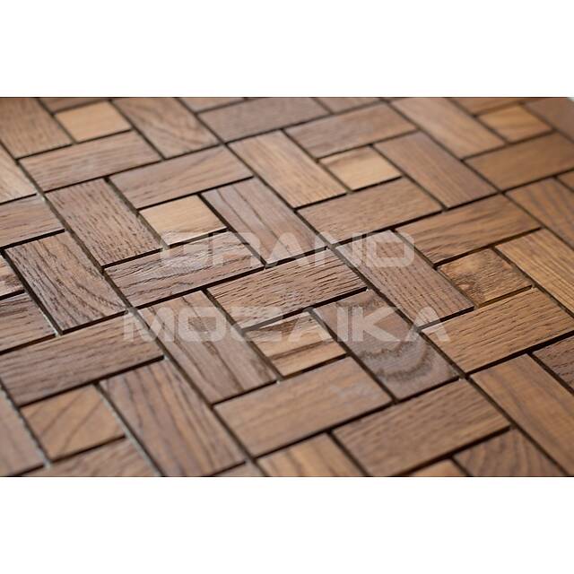 Деревянная мозаика (дуб), колеровка коньяк