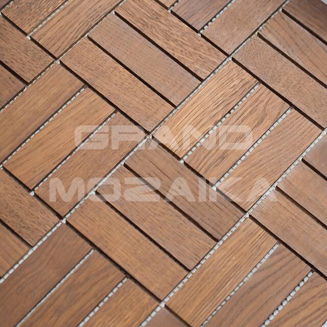 Деревянная мозаика (дуб), колеровка коньяк