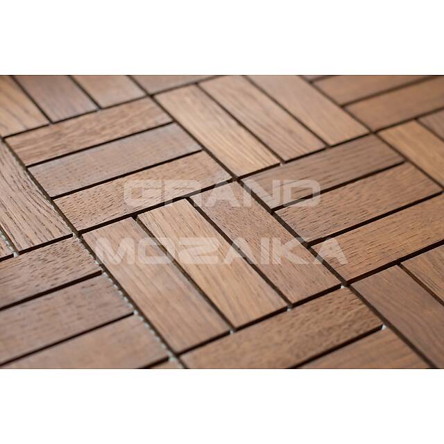Деревянная мозаика (дуб), колеровка коньяк