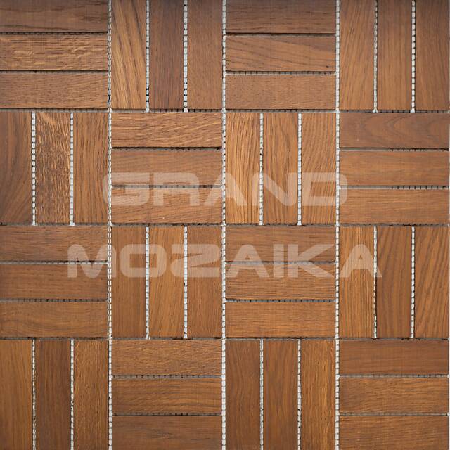 Деревянная мозаика (дуб), колеровка коньяк