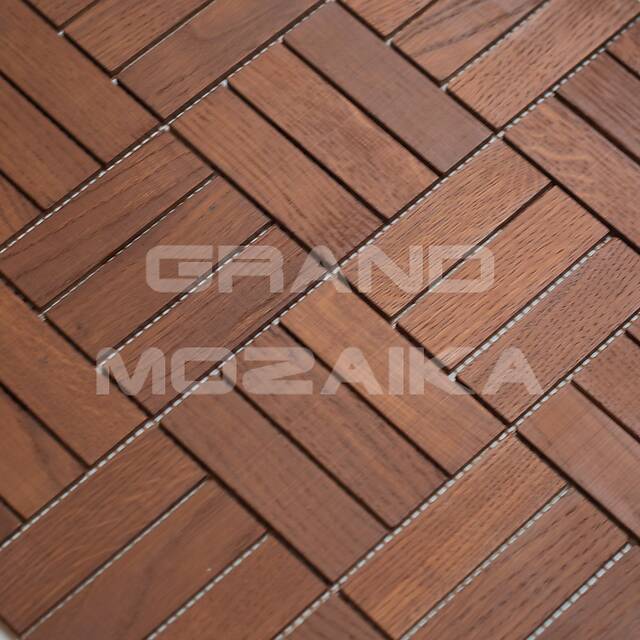 Деревянная мозаика (дуб), колеровка вишня