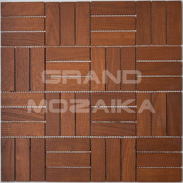 Деревянная мозаика (дуб), колеровка вишня