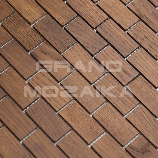 Деревянная мозаика (дуб), колеровка коньяк