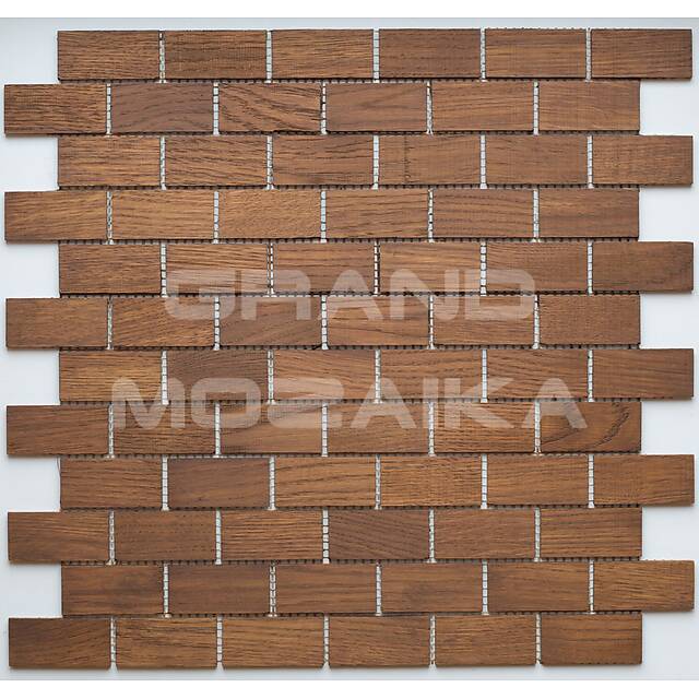 Деревянная мозаика (дуб), колеровка коньяк