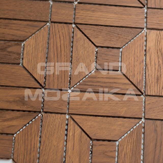 Деревянная мозаика (дуб), колеровка коньяк