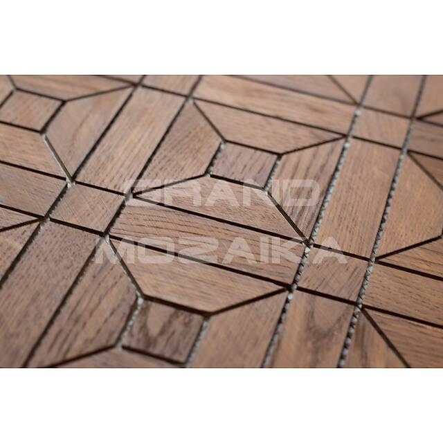 Деревянная мозаика (дуб), колеровка коньяк