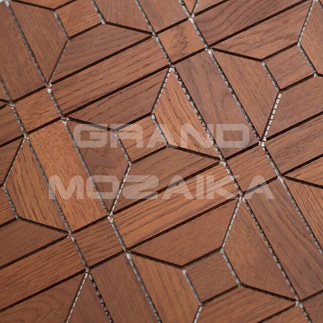 Деревянная мозаика (дуб), колеровка вишня