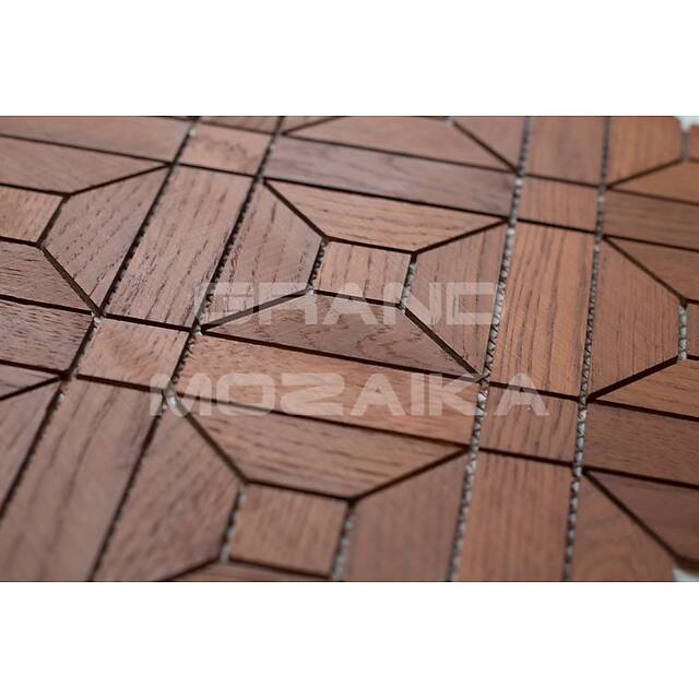 Деревянная мозаика (дуб), колеровка вишня