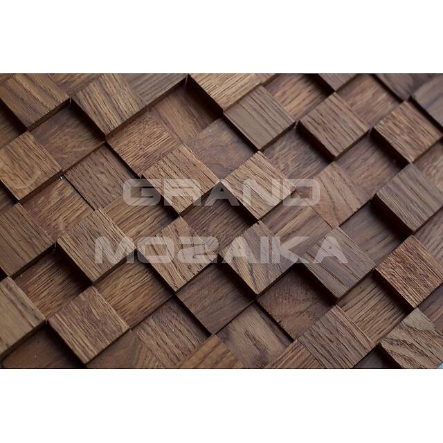 3D мозаика из дерева (дуб), колеровка вишня