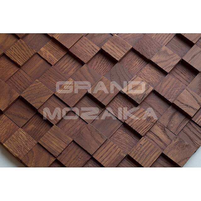 3D мозаика из дерева (дуб), колеровка махагон