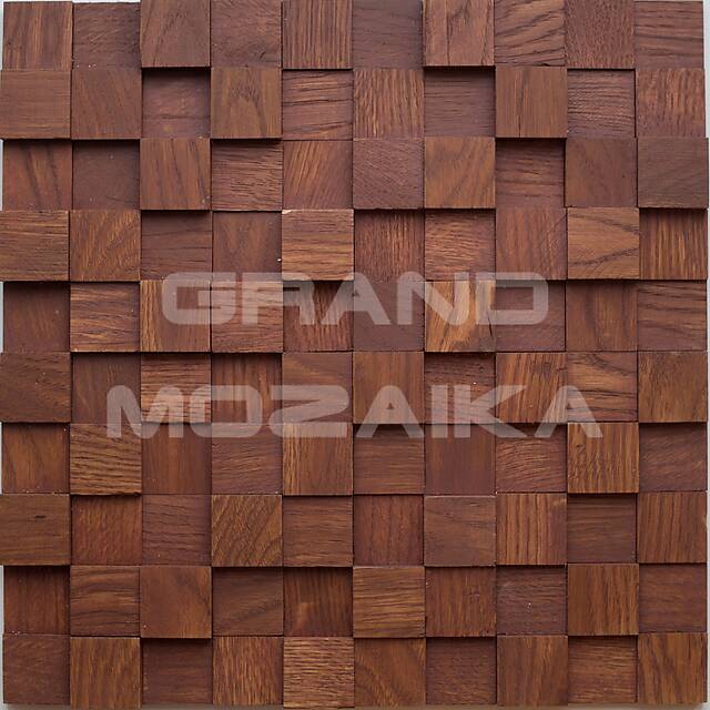3D мозаика из дерева (дуб), колеровка махагон