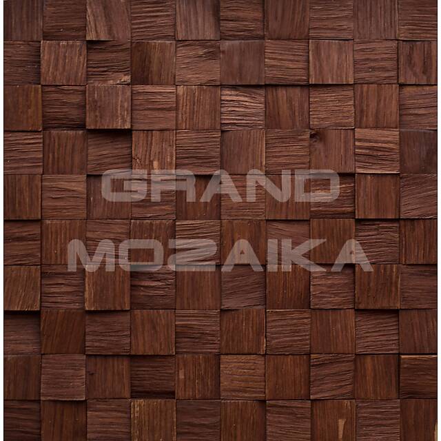 Колотая 3D мозаика из дерева (дуб), колеровка махагон
