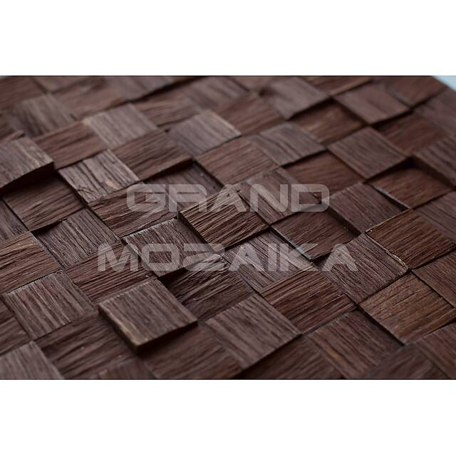 Колотая 3D мозаика из дерева (дуб), колеровка махагон