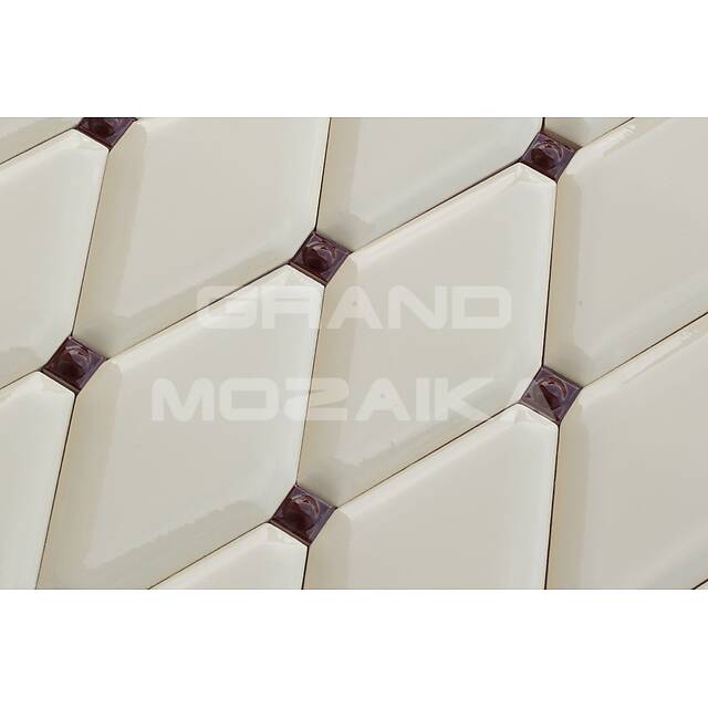  Керамические ромбы бежевые с коричневыми вставками