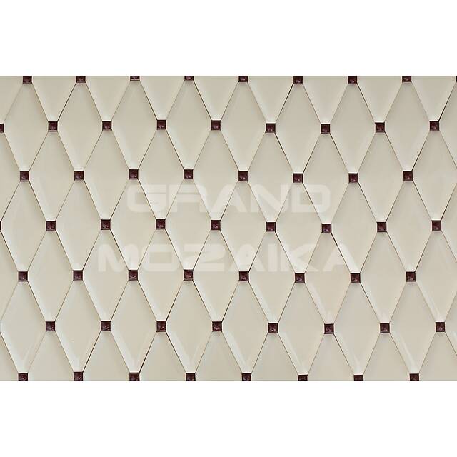  Керамические ромбы бежевые с коричневыми вставками