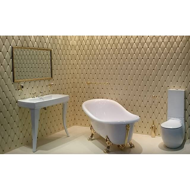  Керамические ромбы бежевые с коричневыми вставками