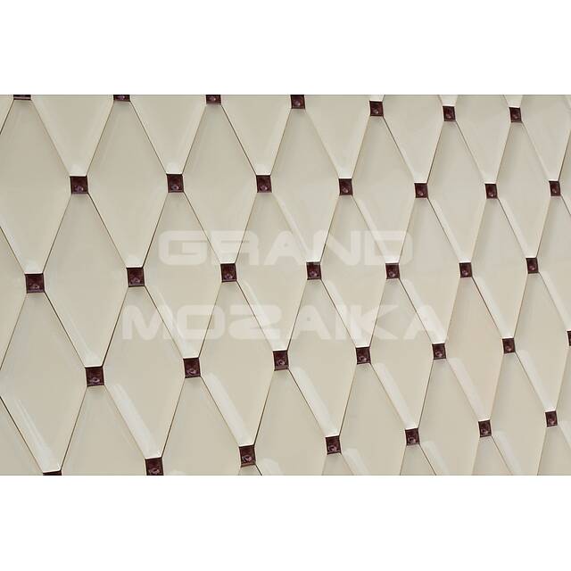  Керамические ромбы бежевые с коричневыми вставками