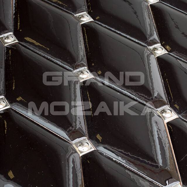  Керамические ромбы черные с серебряными вставками