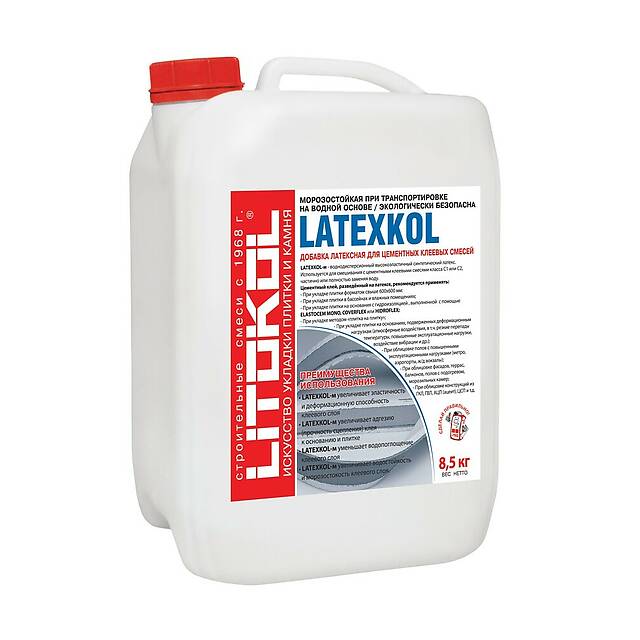 Латексная добавка к цементным клеям LATEXKOL-м,  8,5 кг