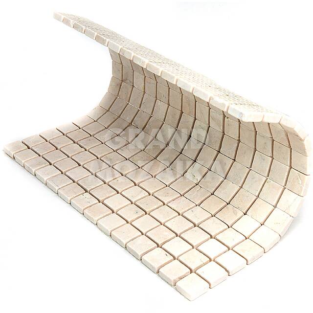 Мозаика из мрамора Crema Marfil Extra, серия Adriatica