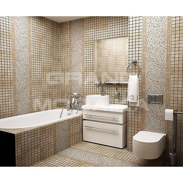 Мозаика из мрамора Crema Marfil, серия Adriatica